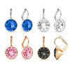 Bella Drop Earring for Women Christmas Birthday Austrian Crystals Round Cut Dangle Silver Gold Color Pierced Jewelry - Image 1