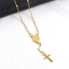 Stainless Steel Cross Pendant Beaded Chain Necklace with Color Options - Image 7