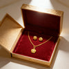 Women Gold Plated Pendant Necklace and Drop Earrings Set Teardrop Star Round Flower Heart Gold Jewelry Accessories Gift - Image 5