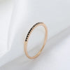 Rose Gold Color Stack-able Finger Ring For Women With Black Zircon Daily Matching Jewelry Gift - Image 4