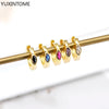 Silver Ear Needle Oval Small Zircon Hoop Earrings Colorful Zircon Gold Earrings for Women Party Jewelry - Image 2