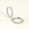 1 Pair Titanium Classic Pave CZ Huggie Earrings 18G Platinum Plated Lightweight Earlobe Hoop Ear Piercing - Image 6