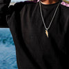 Stainless Steel Double Layer Lightning Necklaces with Box Chain,Hiphop Punk Two Tones Mens Pendant - Image 3