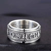 Thai Silver Craft Mens Rings Rotable Stereoscopic Embossed Design Vintage Glossy Six-character Mantra Domineering Jewelry - Image 3