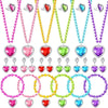 Girl Dress Up Jewelry Toddler Princess Ring Earrings Bracelets Necklaces Kids Costume Jewelry Set for Girl Tea Costume Party - Image 1