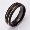 Tungsten Ring for Men Black With Gold Color Thread 8mm Dome Comfort Wedding Rings Mens Quality Ring anel - Image 3