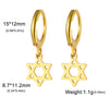 Stainless Steel Gold Color Pendant Hoop Earrings Heart Hexagon Snake Cross Butterfly Flower Bird Jewelry Gift - Image 11