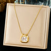 316L Stainless Steel Simple Versatile Zircon Geometry Flowers Bowknot Series Pendant Necklace Lady Classic Charm Jewelry - Image 22