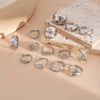 Irregular Hollow Geometric Open Ring Set 14 Pieces - Image 14