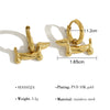 Stainless Steel Cute Puppy Pendant Necklace for Women Gold Plated Hoop Earrings Open Ring Jewelry Set - Image 8