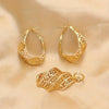 Golden Necklace Jewelry Set for Women Special Hollow Design Pendant Earrings Wedding Anniversary Gifts Jewellry Accessories - Image 5