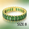 Rectangle Olive Green Zircon Hoop Chain Necklace Earrings Bracelet Ring Women Jewelry Set - Image 14
