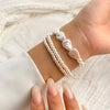 Wide Imitation Pearl Beaded Cuff Bracelet in Multiple Styles - Image 11