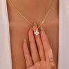 Silver Dainty Lucky CZ Leaf Necklace for Women Gold Plated Flowers Elegant Pendant Necklace Wedding Jewelry - Image 4