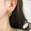 Carlidana Chic Simple Hoop Earrings Simple Women Earrings Stainless Steel Gold Plated Twisted Circle Huggies Earring - Image 3