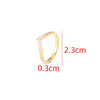 GD Ladies V-shaped Finger Jewelry Gold Plated Stainless Steel Cubic Zirconia Pave V Shape Zircon Thin Ring for Women - Image 6