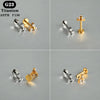 1PC Titanium Zircon Flat Back Earring Flower Ear Studs Lobe Helix Tragus Cartilage Piercing Jewelry 16G - Image 4