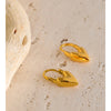 Golden Pvd Plated Stainless Steel Heart Love Cast Hoop Earrings Anti Allergic Metal Texture Daily Jewelry Gift - Image 2