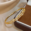 Unique Double Layer Rhinestone Bangle Bracelets for Women Gold Plated Copper Cuff Bracelet Jewelry Gifts - Image 5