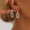 Double Loop Design Drop Earrings Gold Color Geometric Round Zircon Hoop Earrings for Women Girls Punk Hip Hop Jewelry - Image 1