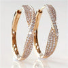Sparking Inlaid Synthetic Zircon Golden Plated Hoop Earrings Women Daily Wedding Jewelry Accessories - Image 1