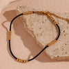 Black Rope 25 Steel Ball Anklet 316L Stainless Steel Jewelry Gold Plated Women Bracelet on the Leg - Image 4