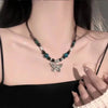 Vintage Ceramic Butterfly Pendant Necklaces for Women Chinese Ethnic Style Long Adjustable Handmade Beaded Necklaces Jewelry - Image 8