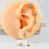 Clear Stone Labret Piercing Stud with Square Heart and Trapezoid Styles - Image 31