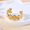 Stainless Steel Textured Surface Love Heart Bracelets For Women Men Vintage Metal Chunky Heart Open Cuff Bangle Wedding Jewelry - Image 4