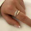 Gold Plated Sun Rings for Women Stone Inlaid in Hollow Metal Texture Ring Jewelry - Image 3
