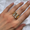 Geometric Zircon Open Ring for Women Stainless Steel Rhinestone Crystal Ring Wedding Jewelry - Image 1