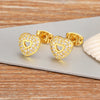 Heart Shape Hollow Design Charm Earrings For Women Pave Shiny Crystal Zircon Ear Jewelry Gifts - Image 1