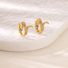 Zircon Hoop Earrings for Women Gold Color Stainless Steel Butterfly Heart Snake Earring Party Wedding Jewelry Gif - Image 5