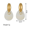Exaggerated Gold-plated Stainless Steel Zircon Earrings Love Circle Acrylic Large Pendant Charming Women's Party Jewelry Gifts - Image 6