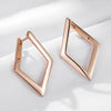 Glossy Dangle Earrings For Women Rose Gold Color Simple Rhombus Earrings Daily Jewelry - Image 5