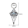 Titanium Small Kite Cubic Zirconia Charm for Lobe Ear Piercing Huggie Hoop Earrings - Image 8