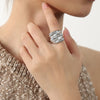 Polished Stainless Steel Rings Gold Color Adjustable Snake Ring For Lady Female Glossy Gold Ring For Party - Image 7