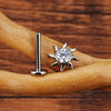 Titanium 16G Sunflower Cartilage Stud Earring with CZ Flower Helix Tragus Conch Piercing Jewelry - Image 5