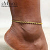 Braided Chain Anklet Rose Gold Plated Stainless Steel Textured Twist Design Women Accessories Summer - Image 4