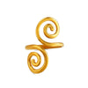 Stainless Steel Irregular Spiral Opening Ring for Women Simple Gold Color Geometric Hollow Adjustable Rings Jewelry - Image 6