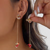 Moving Santa Claus Tassel Dangle Earrings for Women Santa Christmas Tree Asymmetric Long Chain Earrings Jewelry Gift - Image 4