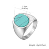 Stylish Stone Turquoise Ring for Men, Stainless Steel Signet Ring,Vintage Birthday Jewelry Gift for Him Dad - Image 12