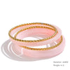 1Set 66mm 3 Round Circle Resin Overlay Minimalist Bracelet Bangle Set Gold Plated Stainless Steel Wrist Jewelry - Image 16