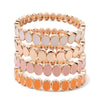 6x8mm Enamel Crystal Bracelets For Women Gold Color Zirconia Rhombus Bead Elastic Bangle - Image 2