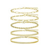 5Pcs/7pcs Gold Plated Anklet Cuban Link Figaro Paperclip Rope Herringbone Chain Anklets Set Gift for Women Girls - Image 6
