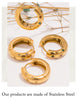 Classic Inlaid Zircon Hoop Earrings for Women, Stainless Steel Plated with Gold, Earrings - Image 11