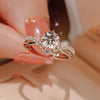 Silver Zircon Couple Ring Adjustable Open Heart-Shaped Men Women Love Eternal Wedding Anniversary Jewelry - Image 4