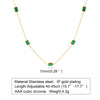 Retro Green Zircon Pendant Necklace For Women, Crystal Stone Chain Stainless Steel Gold Plated Birthday Gifts - Image 6