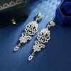 Retro Palace Ear Clips Big Rhinestone Bridal Earrings Elegant Sparkling Crystal Hanging Drop Party Wedding Jewelry Gift - Image 1