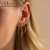 Stainless Steel Thin Hoop Earrings in Gold-Tone or Silver-Tone with 12 mm 14 mm or 18 mm Options - Image 1
